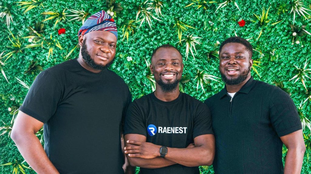 Raenest founders: L-R- Richard Oyome (COO), Sodruldeen Mustapha (CTO) and Victor Alade (CEO)